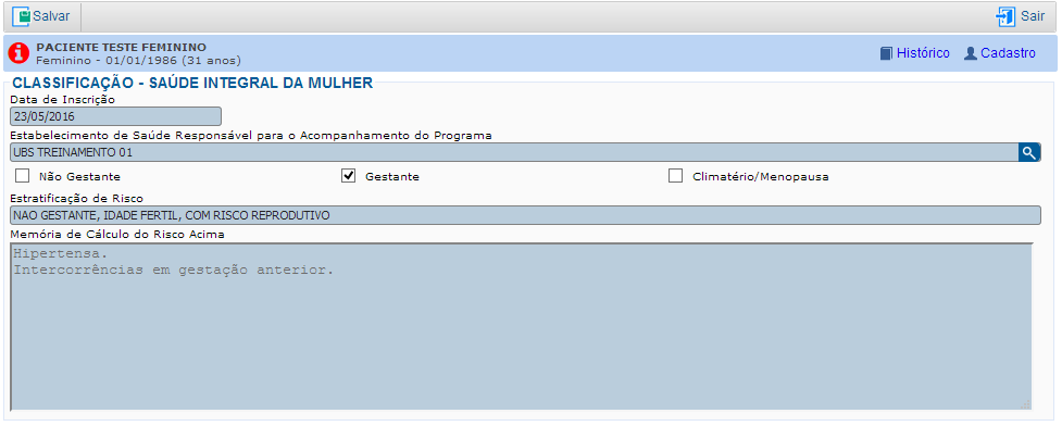 Programa de saúde da mulher